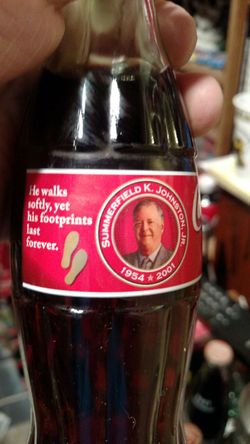 Summerfield Johnston Cola Coca retirement Bottle
