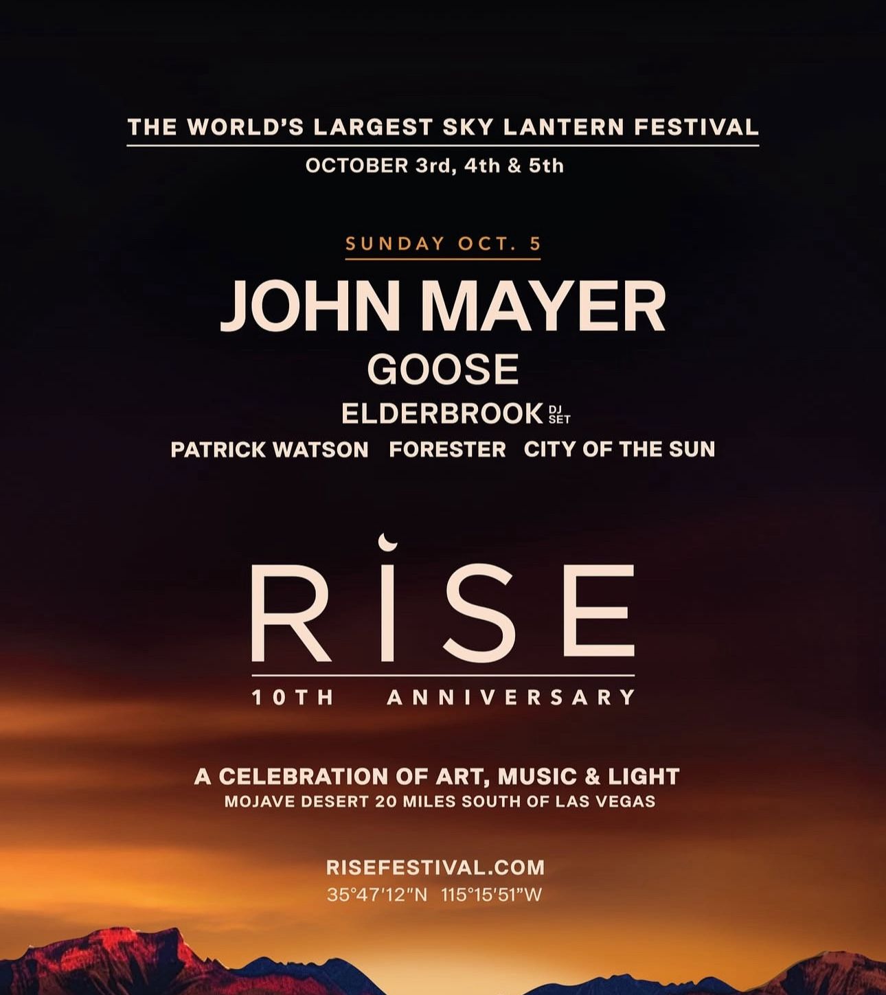 RISE FESTIVAL JOHN MAYER (PLATINUM)