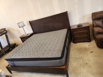 King Bed Frame with Mattress, Nightstand not included