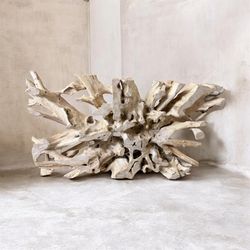 Teakroot Solid Branches Natural Screen Console