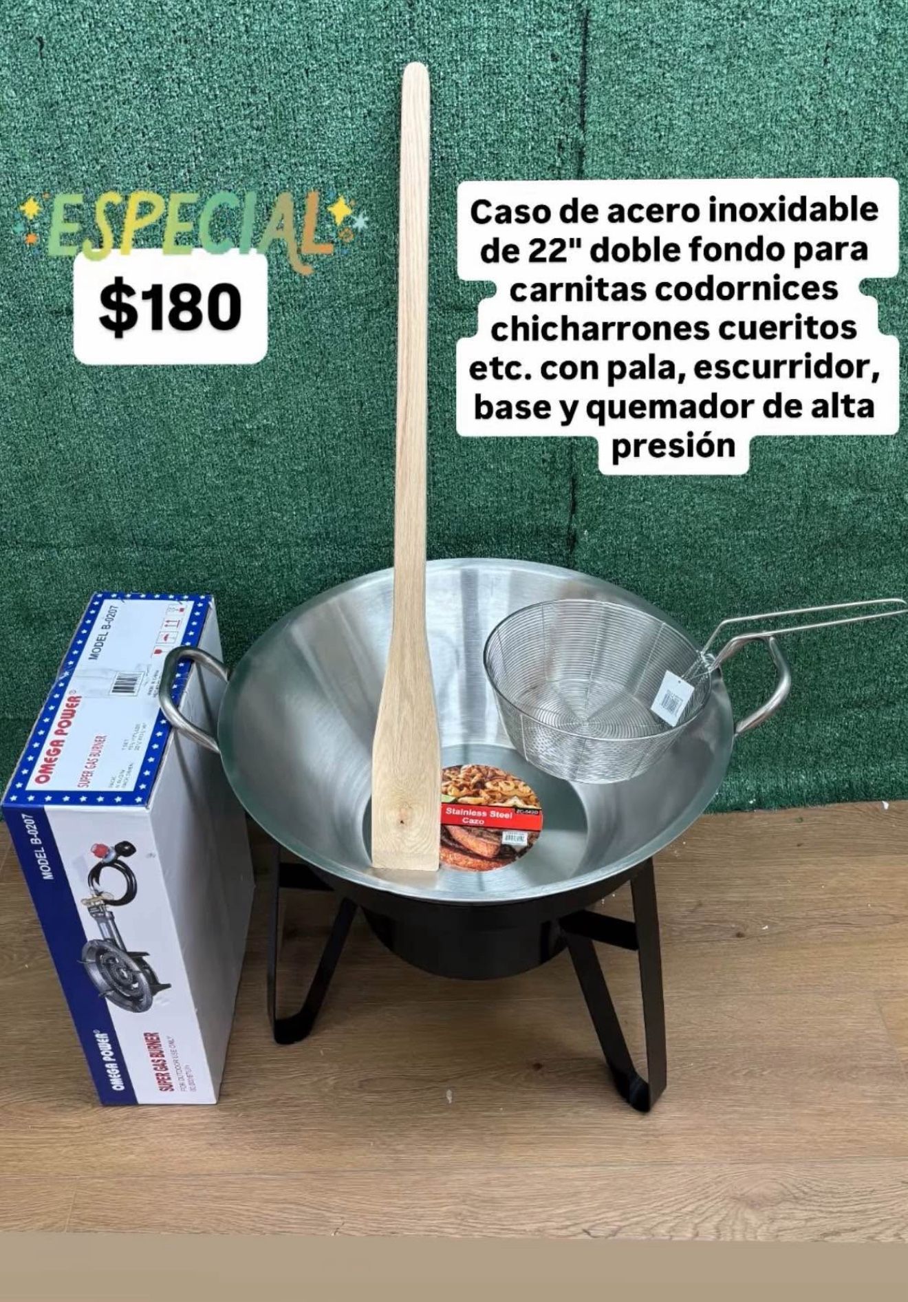 Cazo De Accero Con Vase I Quemador Pala, I Escuridor