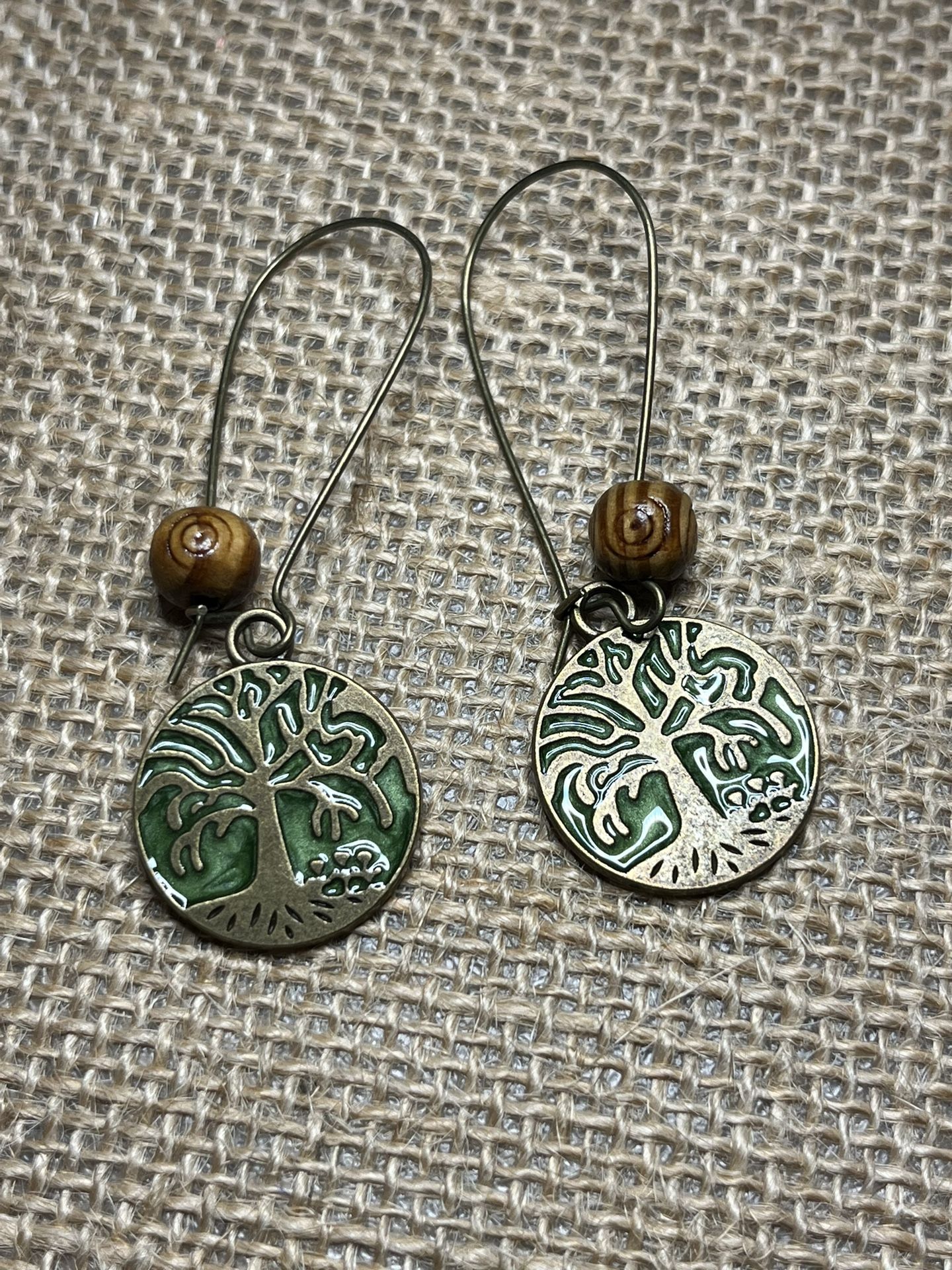 Tree Of Life Green Earrings