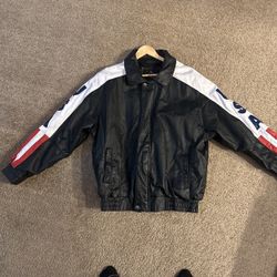 Leather American Flag Jacket