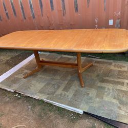 Vintage Mid Century Modern Teak Danish Extendable Dining Table