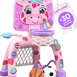 Giraffe Basketball Hoop & Soccer Goal Activity Center