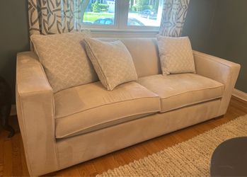 Ivory Couch and two side chairs: Room and Board