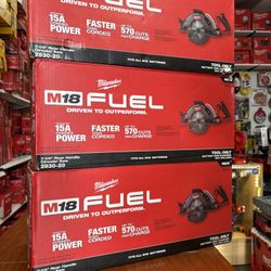 Milwaukee New 71/4” Circular Saw 18M Fuel Brushless $280 Each One Brand New 