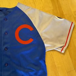Majestic Men's MLB Merchandise Chicago Cubs Full Button Jersey XL  White El Mago
