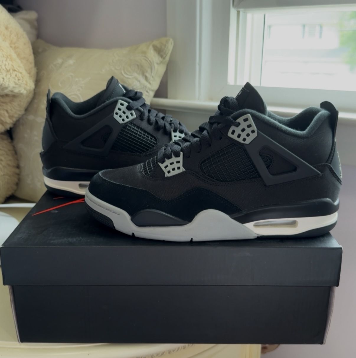 Men’s Jordan 4 Black Canvas Size 8
