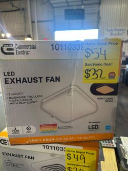 SaleSumo Commercial Electric 50 CFM Bathroom Exhaust Fan LED Light