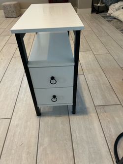 2 Black and white Sofa tables $25 each