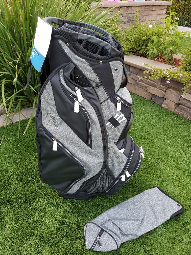 NEW 2018 CALLAWAY ORG 15 CART BAG BLACK/TITANIUM/SILVER, EXTREMELY ELEGANT!!