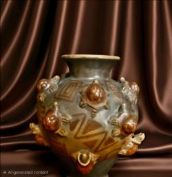Large ceramic Zoomorphic vessel 3D signed M.M.H (HERON MARTINES MENDOZA) 11.5