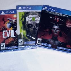PS4 Game Bundle- Evil West/ COD Modern Warfare 2/ Diablo  2