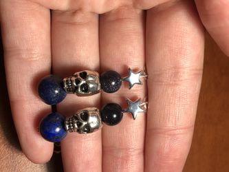 Lapis Lazuli and Blue sandstone earrings