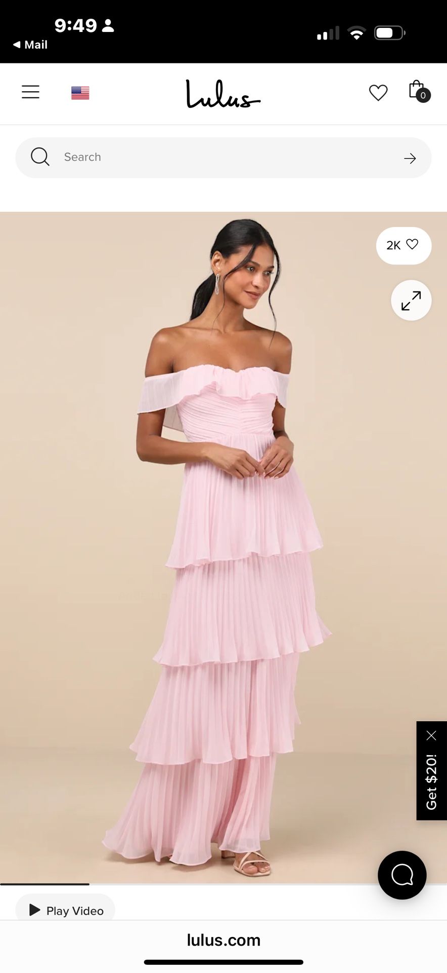 Always Remarkable Pink Pleated Off-the-Shoulder Maxi Dress Size