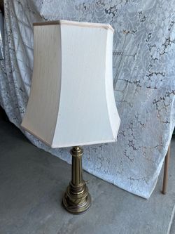 Heavy Vintage Brass Column Table Lamp - Neoclassical / Stiffel Style