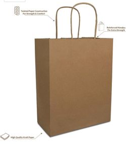 25pcs Kraft Paper Bags - 8x4x10"