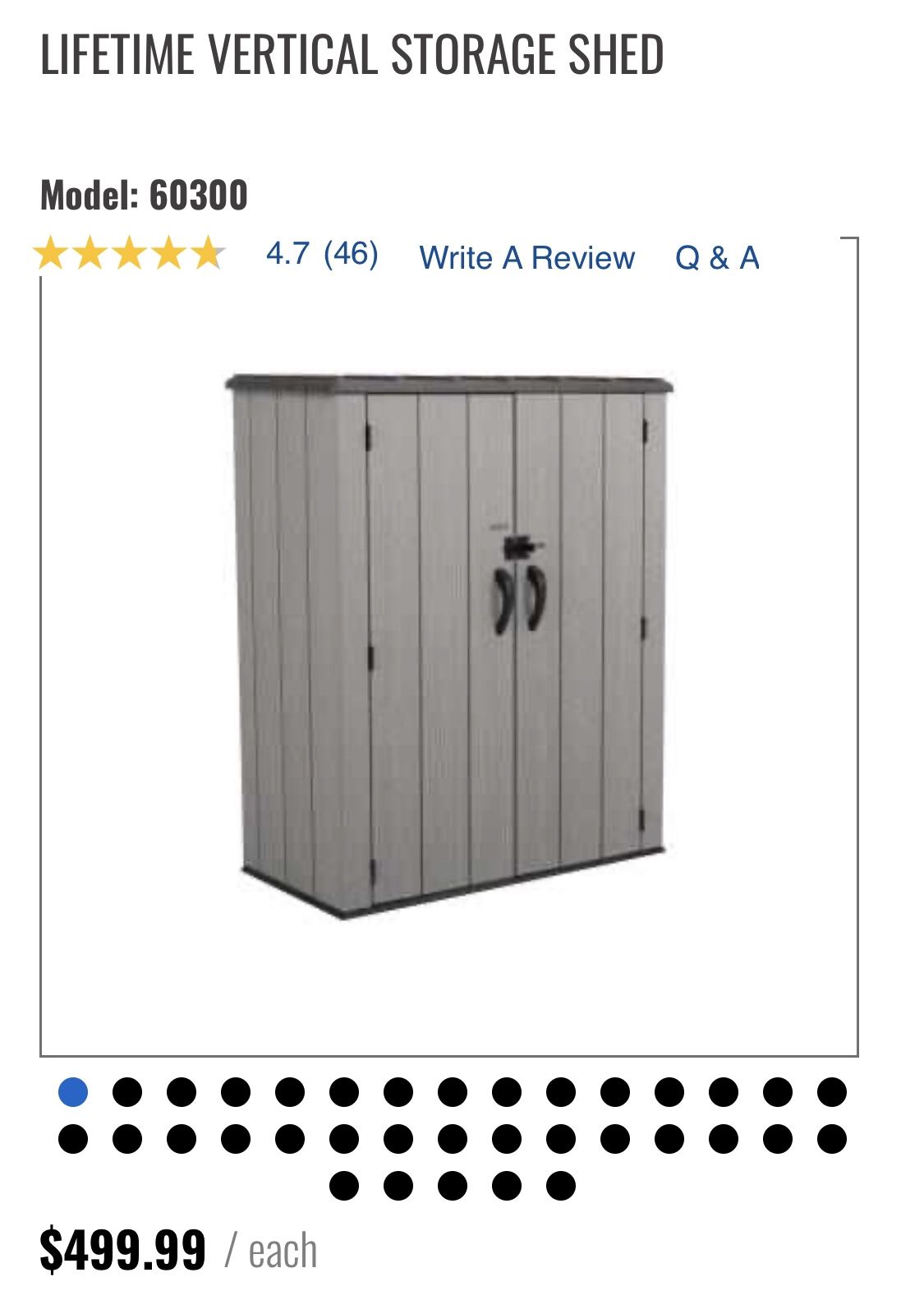 Lifetime Vertical Storage Shed