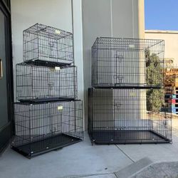New In Box $30 To $70 Each 24” To 48” Small To X Large Dog cage Crate Kennel Pet Carrier Foldable Collapsible Steel Metal Mesh Wire 