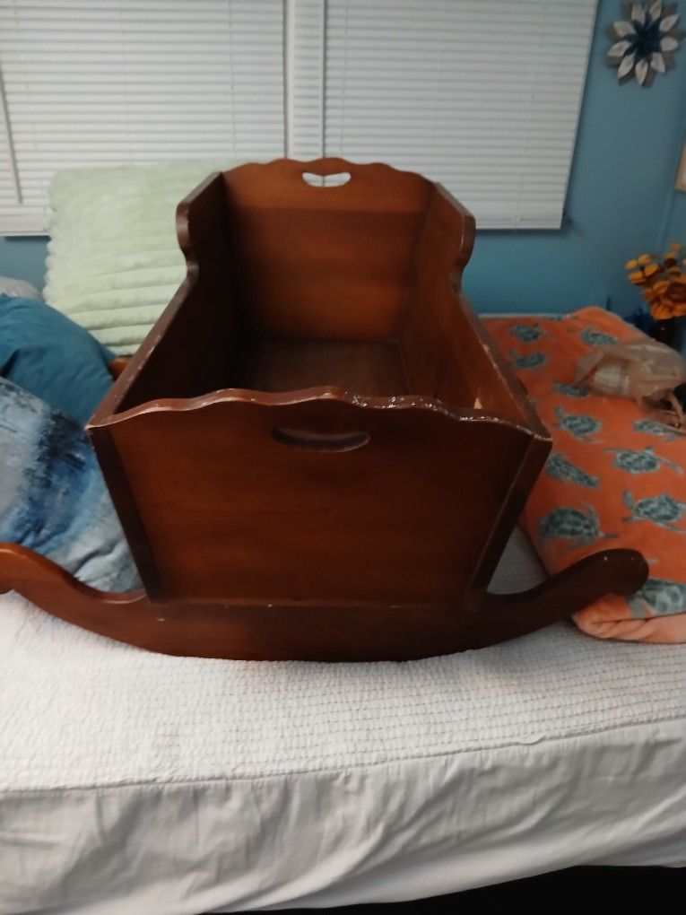 Vintage Wooden Infant Rocker