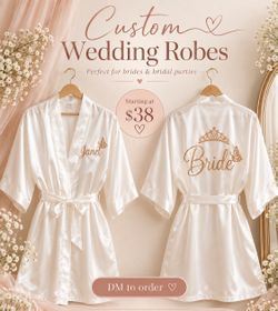 Custom Satin Wedding Robe Bride Bridal Party