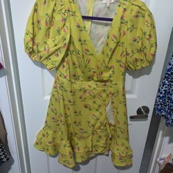 Windsor Size Large Dress Yellow Floral Can Ship 