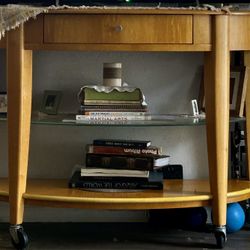 Mid Century Half Moon Table 