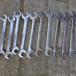 SNAP ON 10 Pc Four Way Angle Head Open End Wrench Set