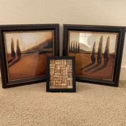 Tuscan Scenes Two Pictures And A Shadow Box Art