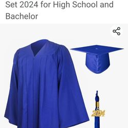 GraduationMall Matte Graduation Gown Cap Tassel Set 2024 for High School and Bachelor.
