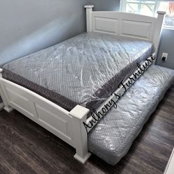 White full bed & twin rollout mattress