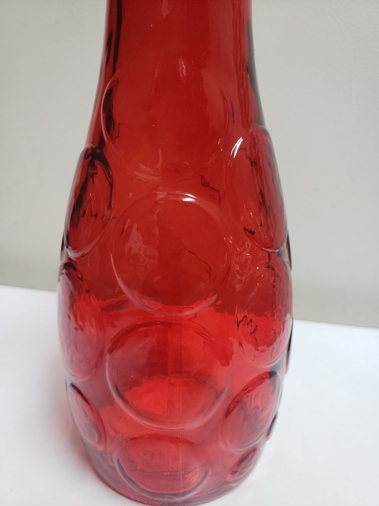 Ruby red DPS Circles glass vase
