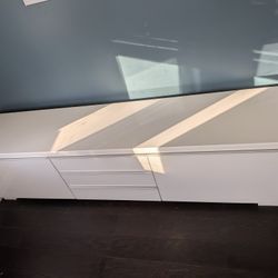 White Formica TV Stand 