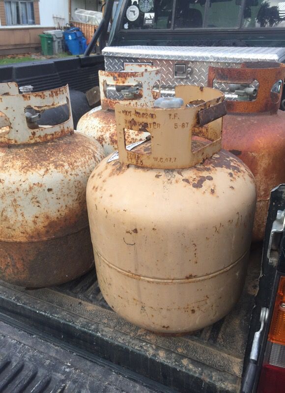 Empty propane tanks