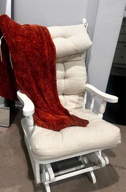 White wood glider rocking chair