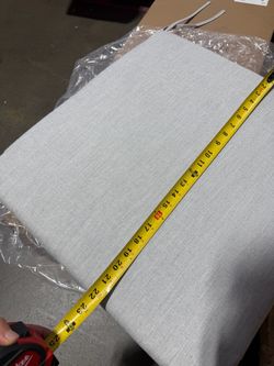 New Patio Sofa Seat Cushion with Thick Waterproof Cover, All-Weather Replacement Cushion with Ties and Removable Zippered Cover, Light Gray New in bo