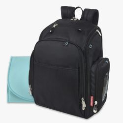 *NEW* Fisher-Price Large Multi-Pocket Multifunction Kaden Baby Diaper Bag for Infant (Black)