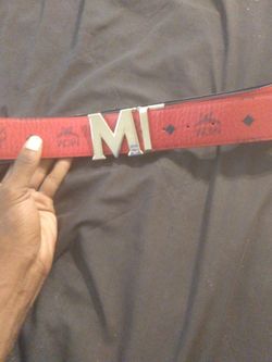 Red Leather Designer Belt
