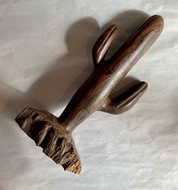 Large Vintage Hand-Carved Ironwood Saguaro Cactus Sculpture