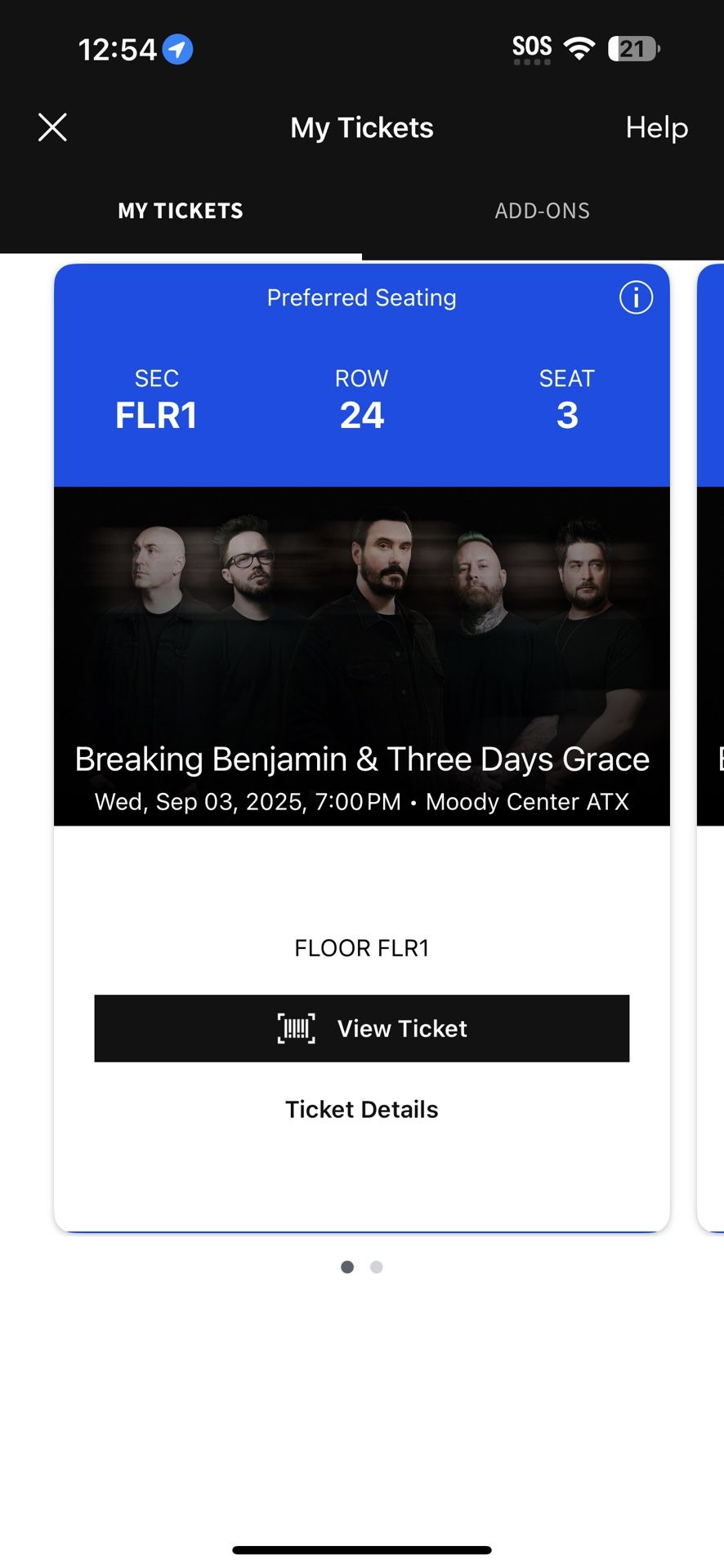 Three days grace and Breaking Benjamin Tickets