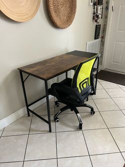 Industrial Writing Desk with Office Chair