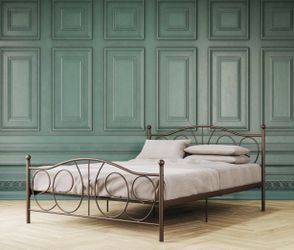 DHP Victoria Metal Plat Form Bed, Queen Size(Bronze)