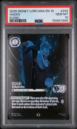 Disney Lorcana Hades Iconic #242 PSA 10