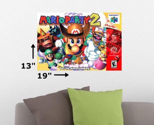 NINTENDO N64 MARIO PARTY 2 BOX ART PRINT POSTER