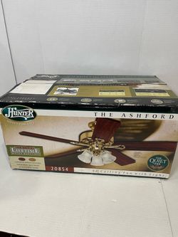Original Hunter The ASHFOR 52” Ceiling Fan Model 20854 BRASS FINISH