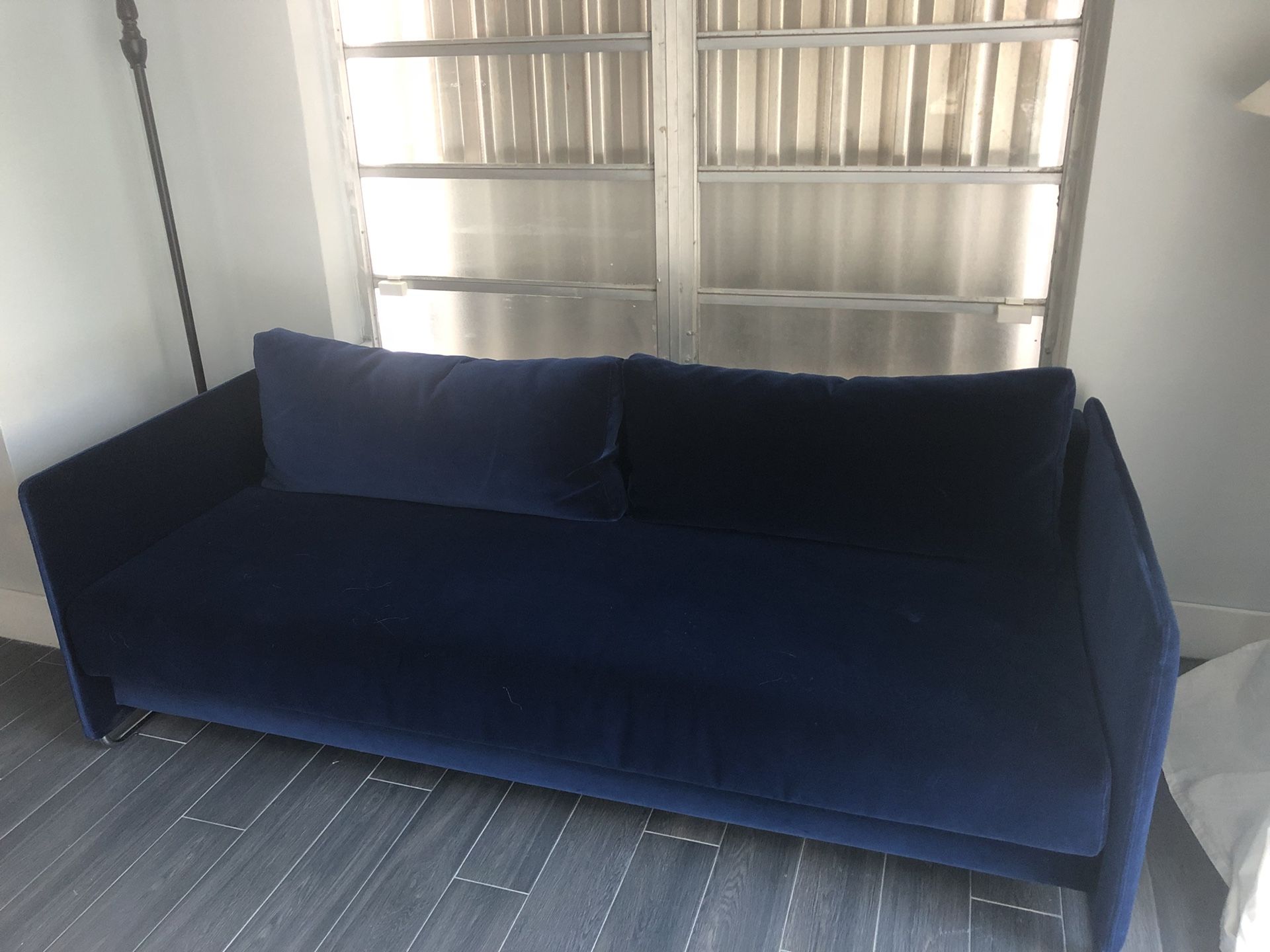 Cb2 Tandom Sleeper Sofa In Blue For