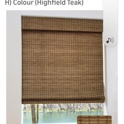 Cordless Bamboo Roman Shades for Windows, Blinds Size (21.5" W ×64" H) Colour (Highfield Teak)
