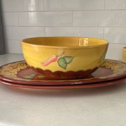  2 Platters And 2 Serving Bowls Laura Gates Dinnerware 