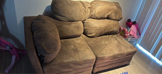 Brown Microfiber Loveseat Sofa